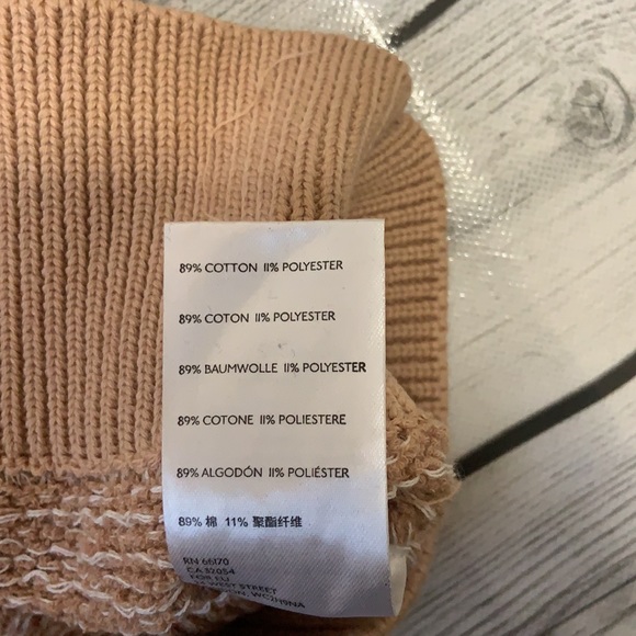 Free People Beige Pink Sand Combo Textured Long Sleeve V Neck Sweater - Picture 10 of 12